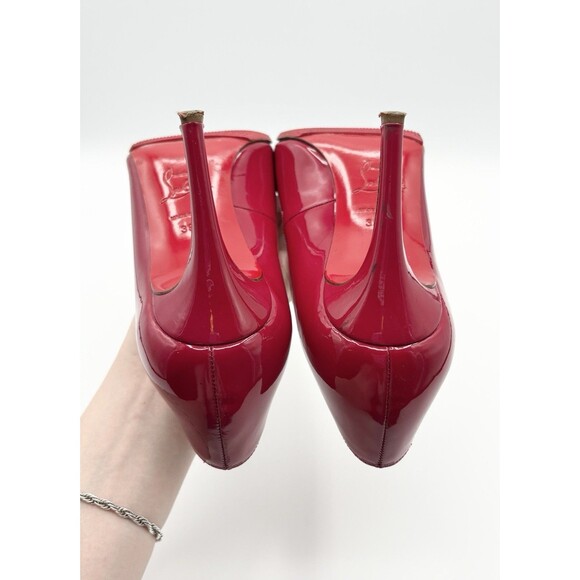 Christian Louboutin Red Patent Leather Pigalle 85 Pointed Toe Heels Sz EU 36.5 - Picture 10 of 15